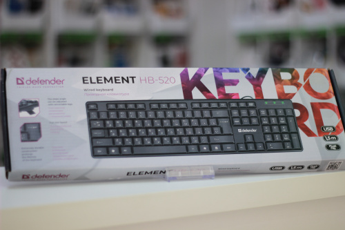 Клавиатура проводная Defender, Element, HB-520, USB, цвет: чёрный фото 2