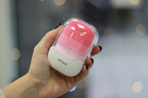 Массажер для лица с ультразвуковой очисткой Xiaomi inFace Electronic Sonic Beauty Facial  Orange MS2000 pink фото 4